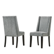 Pemberly Row Transitional Upholstered Wood Dining Chair in Gray (Set of 2)