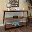 Pemberly Row Modern Rectangle Metal Frame Console Table in Rich Chestnut