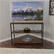 Pemberly Row Modern Rectangle Metal Frame Console Table in Rich Chestnut