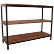 Pemberly Row Modern Rectangle Metal Frame Console Table in Rich Chestnut