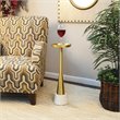 Pemberley Row Marble and Metal Gold Drink Table Round Tray Top 8