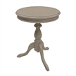 Pemberly Row Traditional Wood  Pedestal Accent Table in Weather Gray
