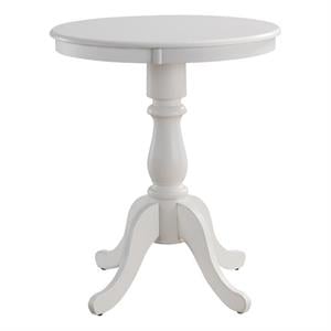 Pemberly Row Traditional Wood 30&quot Round Pedestal Bar Table in White