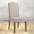 Pemberly Row Modern Fabric Nail head Chair Harvest Oak with Linen