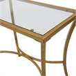 Pemberly Row Transitional Glass Top Accent Table in Antique Gold