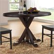 Pemberly Row Transitional Wood Top Chocolate X Base Dining Table