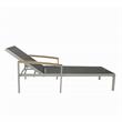 Pemberly Row Transitional Wood Reclining Chaise Lounge in Black