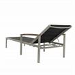 Pemberly Row Transitional Wood Reclining Chaise Lounge in Black