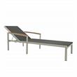 Pemberly Row Transitional Wood Reclining Chaise Lounge in Black