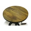 Pemberly Row Farmhouse Wood Black Adjustable Crank Accent Table