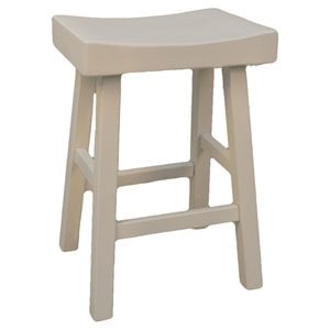 Pemberly Row Contemporary Wood 25&quot Counter Stool Antique White