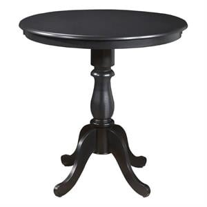 Pemberly Row Modern Wood 36&quot Round Pedestal Bar Table in Black