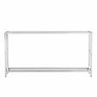 Pemberly Row Transitional Glass Chrome Slim Console in Chrome