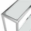 Pemberly Row Transitional Glass Chrome Slim Console in Chrome