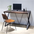 Pemberly Row Industrial Metal Computer Desk in Elm and Black