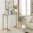 Pemberly Row Modern Tempered Glass Top Console Table in Gold