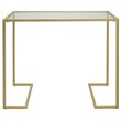 Pemberly Row Modern Tempered Glass Top Console Table in Gold