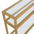 Pemberly Row Transitional Glass 3 Tier Gold Console in Gold Finish