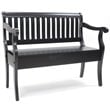 Pemberly Row Traditional Wood Storage Bench Antique Black Finish