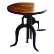 Pemberly Row Modern / Contemporary Metal Brown Finish Adjustable End Table