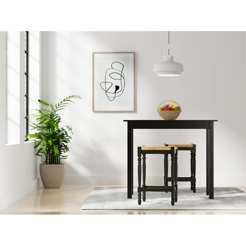 Pemberly Row Modern / Contemporary Wood Pub Bar Table in Walnut Finish