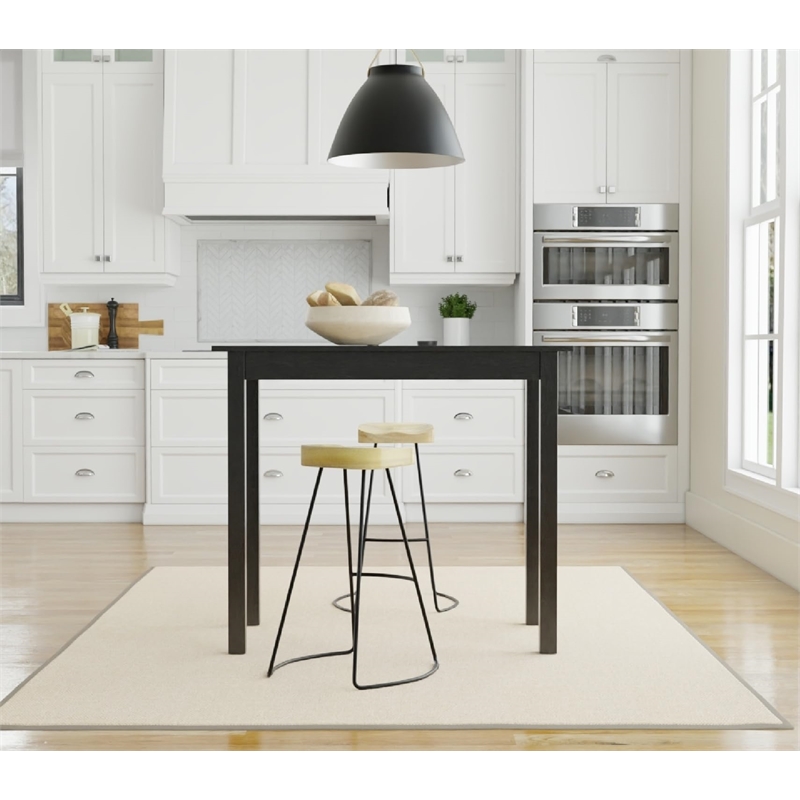 Pemberly Row Modern / Contemporary Wood Pub Bar Table in Walnut Finish
