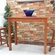 Pemberly Row Modern / Contemporary Wood Pub Bar Table in Walnut Finish