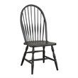 Pemberly Row Modern / Contemporary Wood Windsor Chair in Antique Black Finish