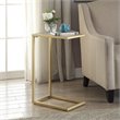 Pemberly Row Modern / Contemporary Glass TV Table in Gold Finish