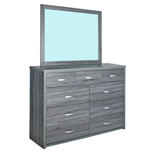 Pemberly Row Majestic Super Jumbo 9-Drawer Double Dresser in Gray