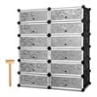 Pemberly Row 12-cubic Contemporary Plastic Shoe Rack Cabinet in Black