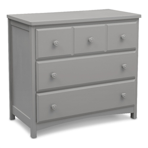 pemberly row 3-drawer pine engineered wood and metal dresser in gray