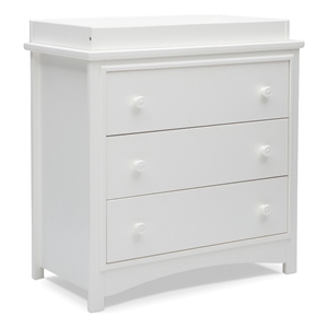 Pemberly Row 3-Drawer Wood Dresser with Changing Top in Bianca White