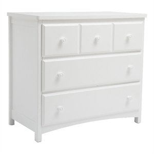 Pemberly Row 3-Drawer Pine Engineered Wood and Metal Dresser in White