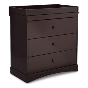 pemberly row 3-drawer wood dresser with changing top in espresso java