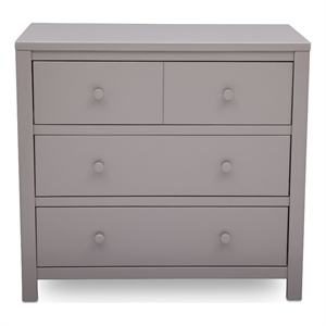 pemberly row 3-drawer wood and metal dresser with changing top in gray
