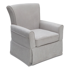 Pemberly Row Modern Fabric Swivel Glider Rocker Chair in Dove Gray