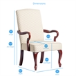 Pemberly Row Modern Diamond Pattern Gooseneck Arm Chair in Beige