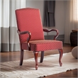 Pemberly Row Modern Diamond Pattern Gooseneck Arm Chair in Red
