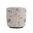 Pemberly Row Polyester Fabric Swivel Accent Chair in Gray Finish