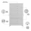 Pemberly Row Universal Tall Storage Cabinet w/ Doors in White - Engineered Wood