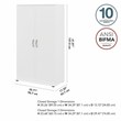 Pemberly Row Universal Tall Storage Cabinet w/ Doors in White - Engineered Wood