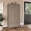 Pemberly Row Tall Entryway Cabinet with Doors in Ash Gray - Engineered Wood