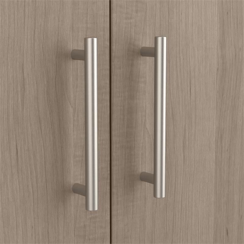 Pemberly Row Tall Entryway Cabinet with Doors in Ash Gray - Engineered Wood