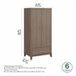 Pemberly Row Tall Entryway Cabinet with Doors in Ash Gray - Engineered Wood