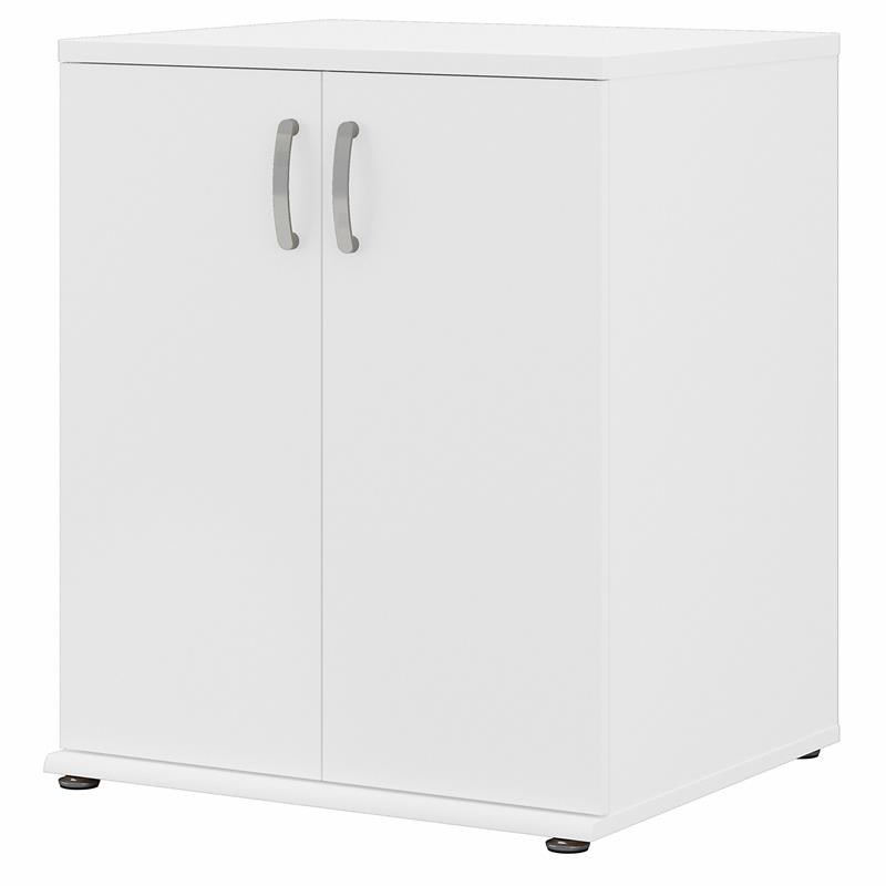 Pemberly Row Laundry Room Cabinet with Doors in White - Engineered Wood