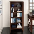 Pemberly Row Tall Storage Cabinet with Doors in Bing Cherry - Engineered Wood