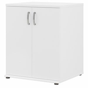 Pemberly Row Universal Floor Storage Cabinet w/ Doors in White - Engineered Wood