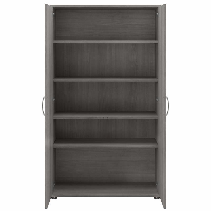 Pemberly Row Universal Tall Engineered Wood Storage Cabinet in Platinum Gray