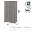 Pemberly Row Universal Tall Engineered Wood Storage Cabinet in Platinum Gray